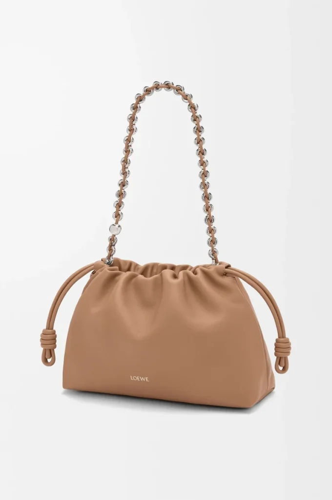 Medium Flamenco purse in mellow nappa lambskin Mocha