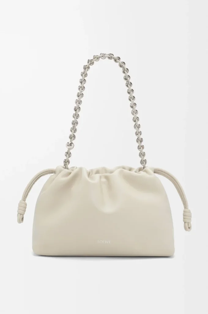 Medium Flamenco purse in mellow nappa lambskin Sea Salt