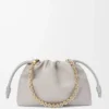 Medium Flamenco purse in mellow nappa lambskin Shell Grey