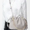 Medium Flamenco purse in mellow nappa lambskin Shell Grey