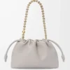 Medium Flamenco purse in mellow nappa lambskin Shell Grey