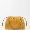 Medium Flamenco purse in shearling Yellow
