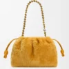 Medium Flamenco purse in shearling Yellow