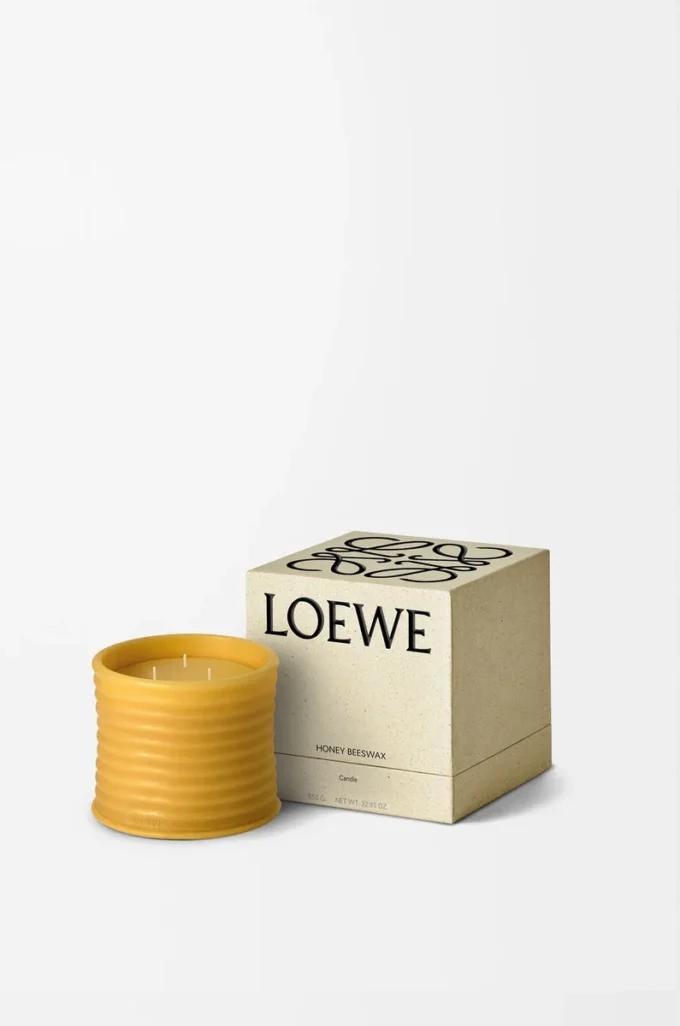 Medium Honey beeswax candle Yellow
