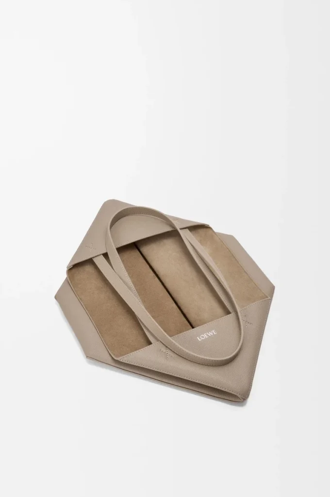 Medium horizontal Puzzle Fold tote in soft grained calfskin Clay