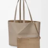 Medium horizontal Puzzle Fold tote in soft grained calfskin Clay