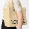 Medium LOEWE Font tote in raffia Natural