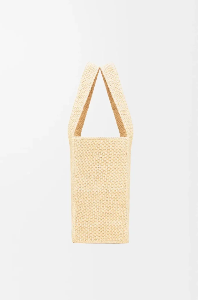 Medium LOEWE Font tote in raffia Natural
