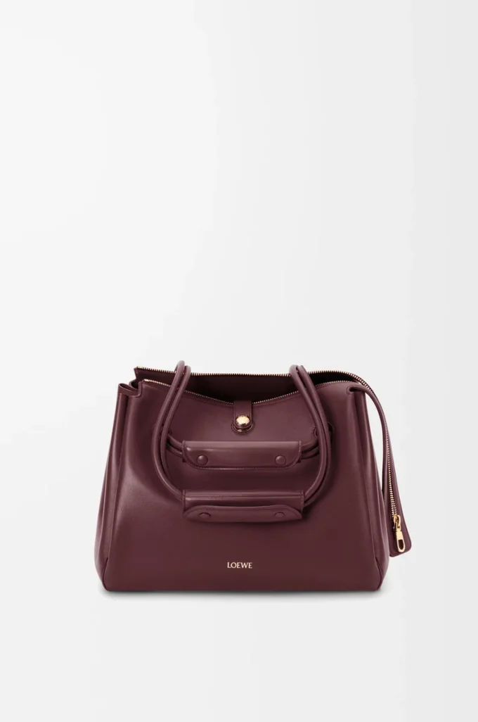 Medium Madrid bag in supple calfskin Dark Burgundy