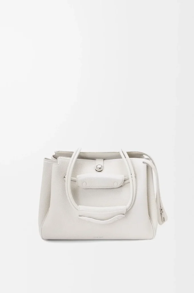 Medium Madrid bag in supple grained calfskin Soft White