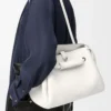 Medium Madrid bag in supple grained calfskin Soft White