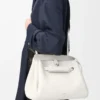 Medium Madrid bag in supple grained calfskin Soft White