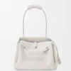 Medium Madrid bag in supple grained calfskin Soft White