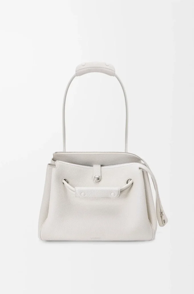 Medium Madrid bag in supple grained calfskin Soft White