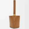 Medium Pebble bucket in smooth calfskin Oak