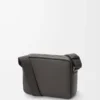Medium Pebble messenger bag in smooth calfskin Dark Grey