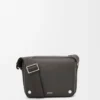 Medium Pebble messenger bag in supple grained calfskin Dark Grey