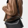 Medium Puzzle Edge bag in classic calfskin Black