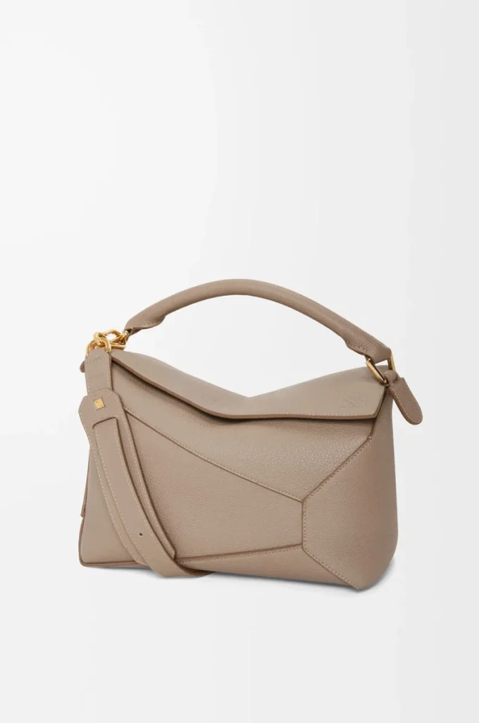 Medium Puzzle Edge bag in soft grained calfskin Sand