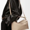 Medium Puzzle Edge bag in soft grained calfskin Sand