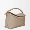 Medium Puzzle Edge bag in soft grained calfskin Sand
