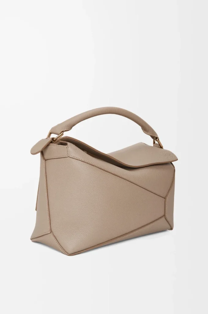 Medium Puzzle Edge bag in soft grained calfskin Sand