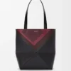 Medium Puzzle Fold tote in nappa calfskin Black/Burgundy