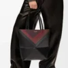 Medium Puzzle Fold tote in nappa calfskin Black/Burgundy
