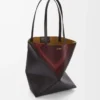 Medium Puzzle Fold tote in nappa calfskin Black/Burgundy