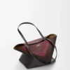 Medium Puzzle Fold tote in nappa calfskin Black/Burgundy