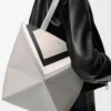 Medium Puzzle Fold tote in nappa calfskin Grey/Light Ghost