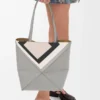 Medium Puzzle Fold tote in nappa calfskin Grey/Light Ghost