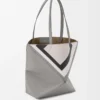 Medium Puzzle Fold tote in nappa calfskin Grey/Light Ghost