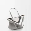 Medium Puzzle Fold tote in nappa calfskin Grey/Light Ghost