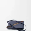Medium Puzzle Fold tote in shiny calfskin Abyss Blue