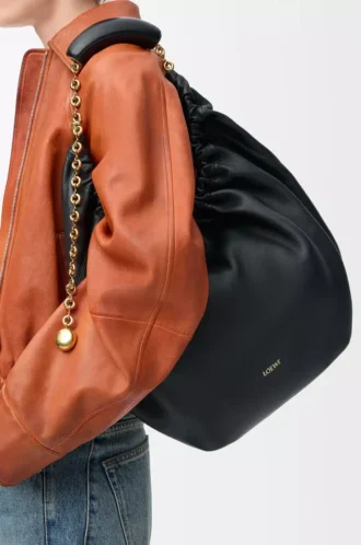 Medium Squeeze bag in mellow nappa lambskin Black