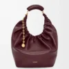 Medium Squeeze bag in mellow nappa lambskin Dark Burgundy