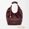 Medium Squeeze bag in mellow nappa lambskin Dark Burgundy