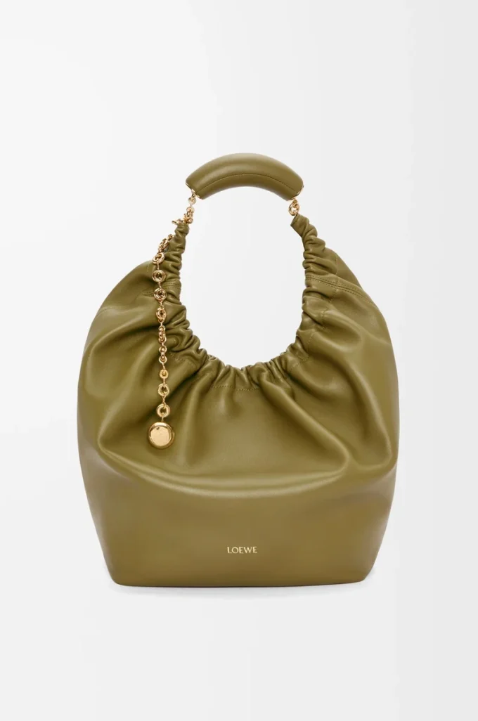 Medium Squeeze bag in mellow nappa lambskin Olive