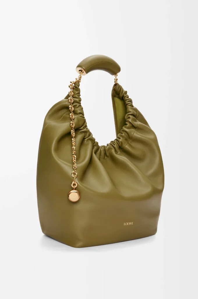 Medium Squeeze bag in mellow nappa lambskin Olive