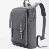 Military backpack in soft grained calfskin Anthracite