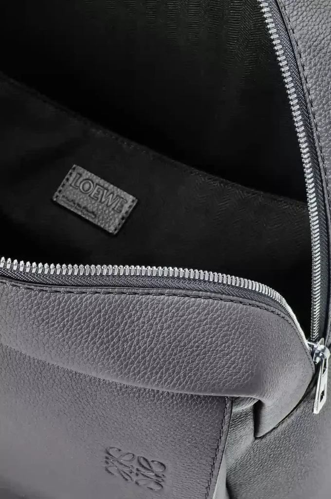 Military backpack in soft grained calfskin Anthracite