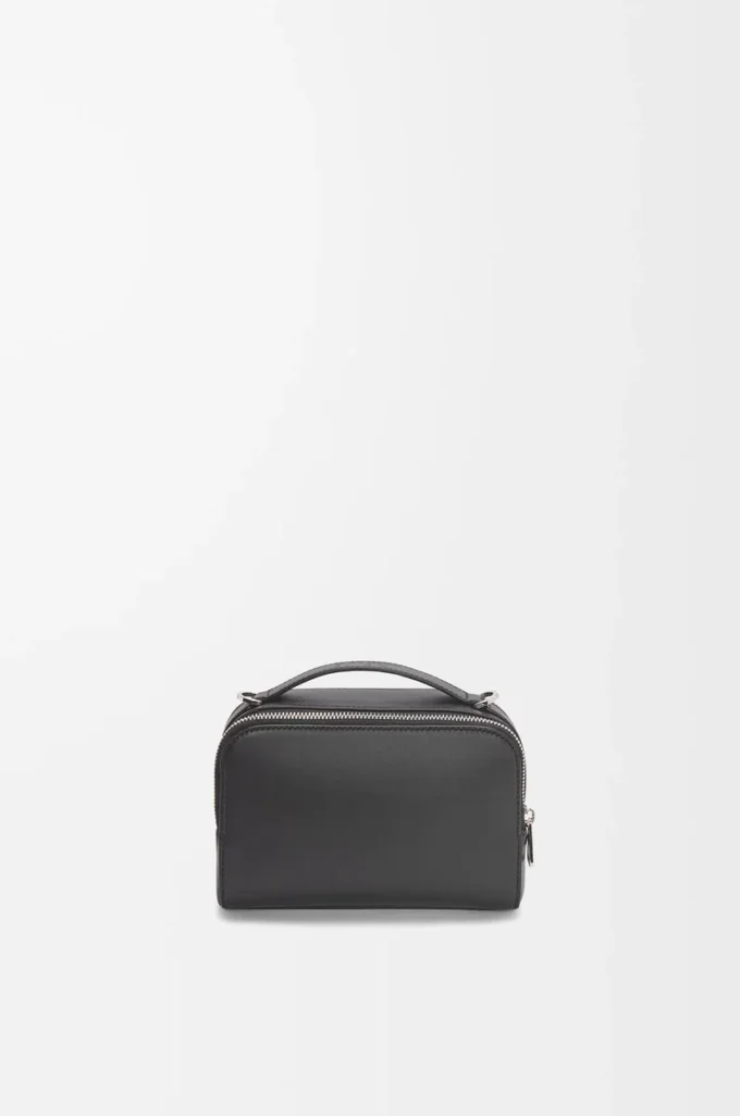 Mini crossbody camera bag in satin calfskin Black