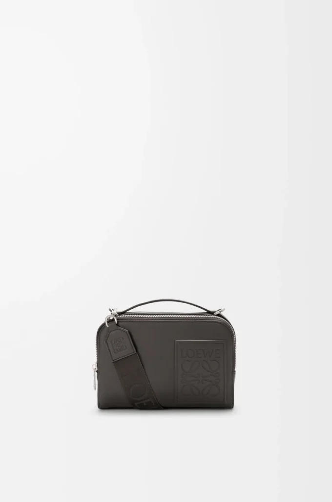 Mini crossbody camera bag in satin calfskin Dark Grey