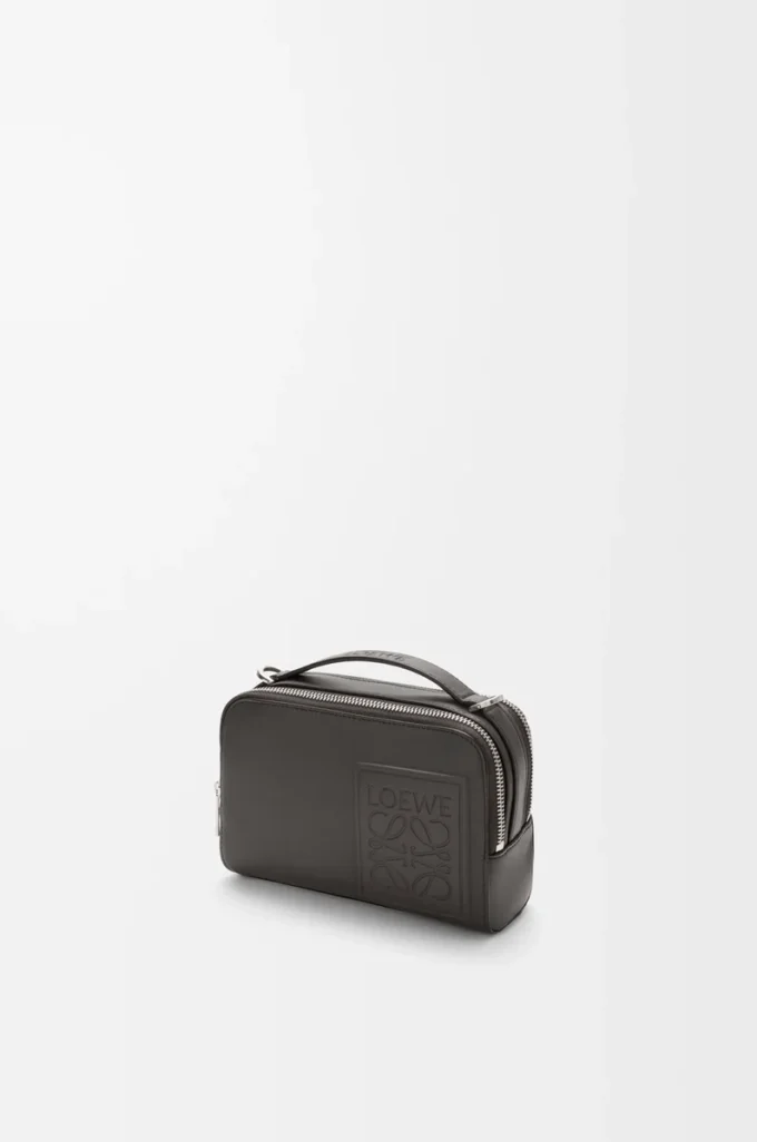 Mini crossbody camera bag in satin calfskin Dark Grey