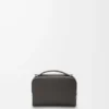Mini crossbody camera bag in satin calfskin Dark Grey