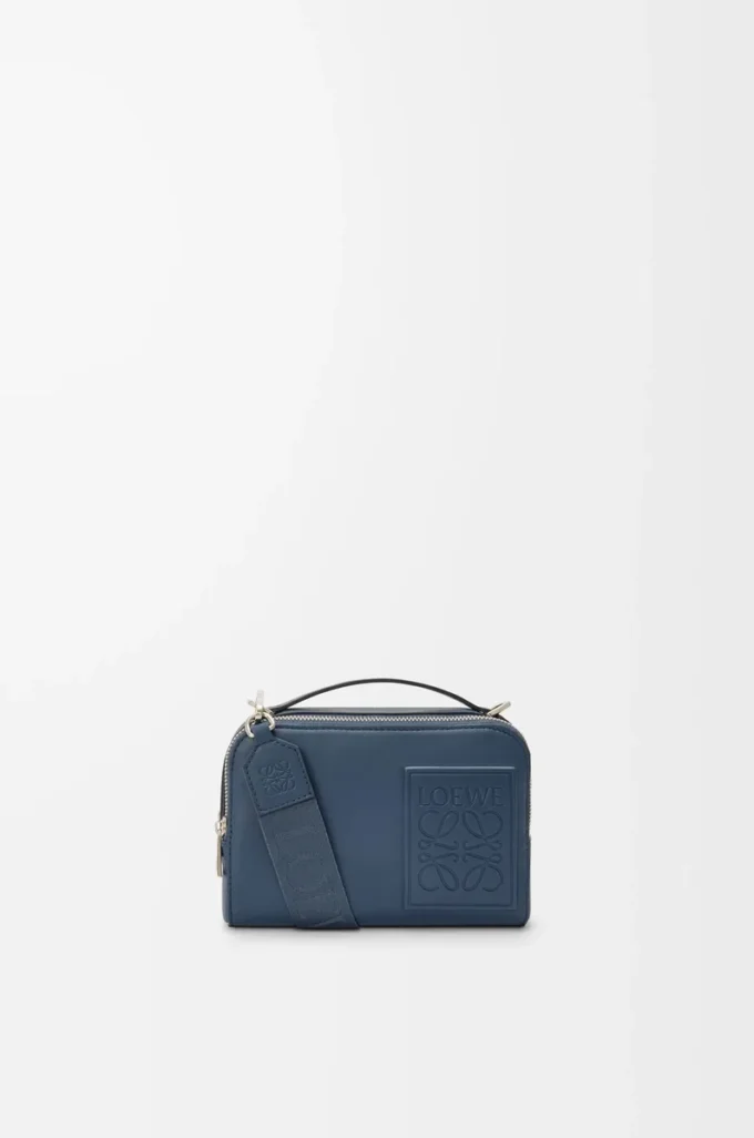 Mini crossbody camera bag in satin calfskin Indigo Dye