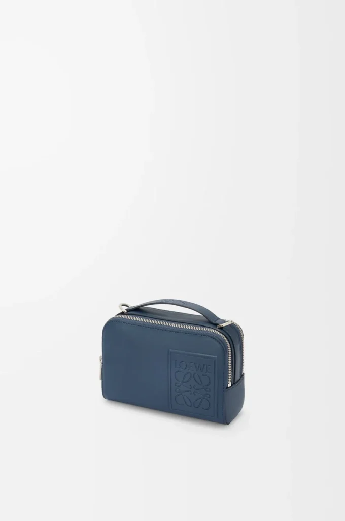 Mini crossbody camera bag in satin calfskin Indigo Dye