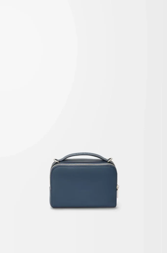 Mini crossbody camera bag in satin calfskin Indigo Dye