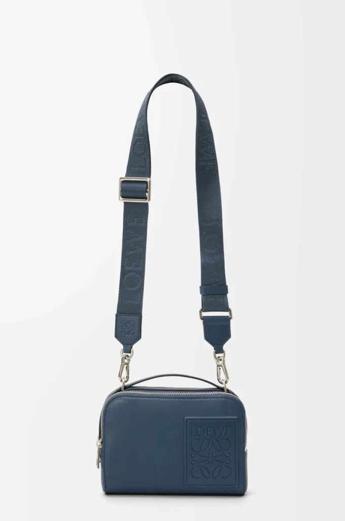 Mini crossbody camera bag in satin calfskin Indigo Dye